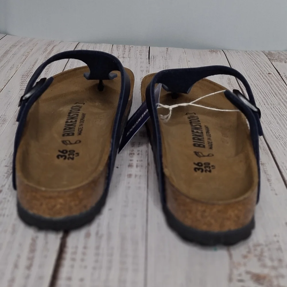 NIB Birkenstock Gizeh Blue Navy Thong Sandals Flip Flops Shoes regular 36/US 5-6 - Picture 3 of 10